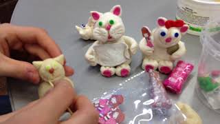 Кот с удочкой из соленого теста