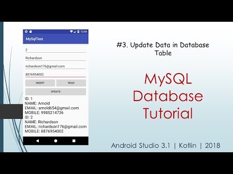 #3. Update Data in Database Table | MySQL Database Tutorial | Android Studio 3.1 | 2018