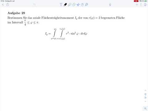Doppelintegral - Flächenträgheitsmoment (Polar) – Aufgabe 29 – Rep. Mathematik 2