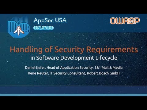 Image thumbnail for talk Handling of Security Requirements in Software Development Lifecycle
