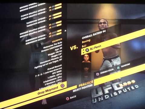 UFC UNDISPUTED 2009-ALL FIGHTERS *LIGHTWEIGHT*