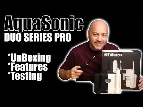 Aquasonic Duo Series PRO – Ultra-Whitening Electric Toothbrush Set – 5 Modes & Smart Timers – Premium Travel Cases & 10 Proflex Brush Heads – ADA Accepted Toothbrushes video review thumbnail