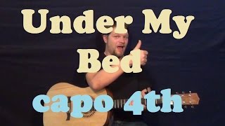 Under My Bed (Meiko) Easy Guitar Strum Chord Lesson How to Play Tutorial - Capo 4th