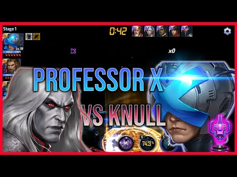 Professor X solos Knull (68% EAtk) (No mystique)