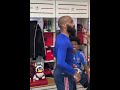 Lacazette pushes Pepe after he rubs his head