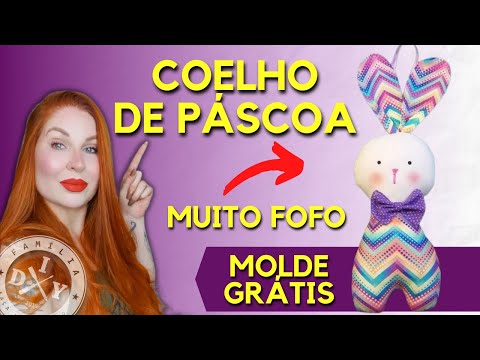 ENFEITE COELHO DE PÁSCOA DE TECIDO - AVIMOR - FAMÍLIA DIY