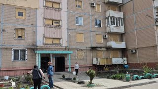 Запорожье ПОСЛЕДСТВИЯ ПРИЛЁТА ВО ДВОР РСЗО 