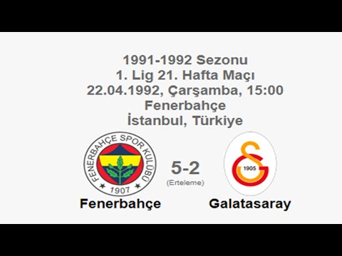 Fenerbahçe 5-2 Galatasaray 22.04.1992 - 1991-1992 Turkish 1st League Matchday 21 (FB's) (Ver. 2)