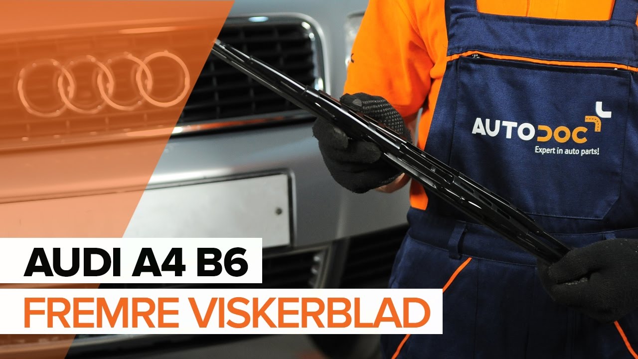 Slik bytter du vindusviskere fremme på en Audi A4 B6 – veiledning