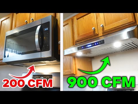 How To UPGRADE Your Under The Cabinet Range Hood Vent To 900-CFM Suction! DIY