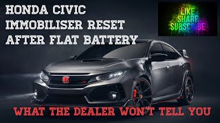 #hondacivic immobiliser reset after flat car battery new battery fitted won’t start immobiliser on