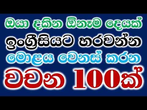 100 Most Common English Words in Sinhala | 100 English Words for Everyday Life | Basic Vocabulary