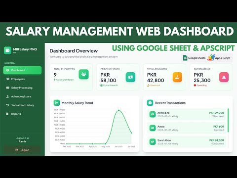 Employee Salary Management System | HR Payroll Dashboard with Google Sheets DB | D27