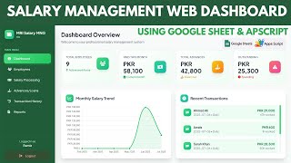 Employee Salary Management System | HR Payroll Dashboard with Google Sheets DB | D27