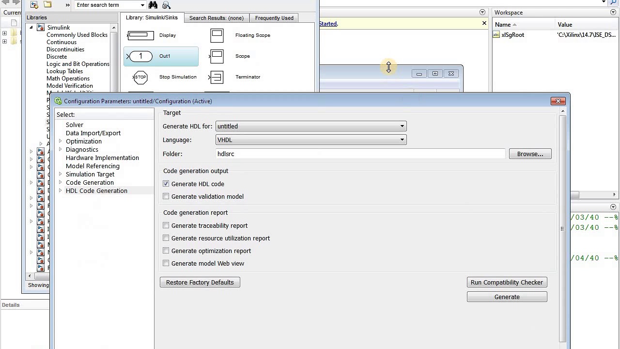 Lab 1 Matlab Simulink to HDL CODES (basic logic gates)