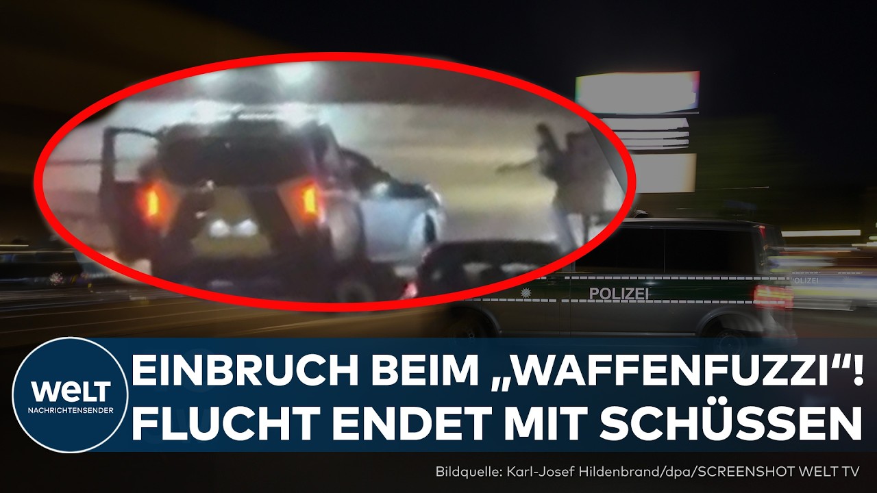 DRAMATISCHE FESTNAHME: Schüsse! Einbrecher rasen auf Polizisten zu und krachen gegen Wand