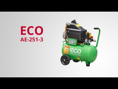 фото компрессор воздушный поршневой eco (эко) ae-251-3 масляный. 235 л/мин, 8 атм, коаксиальный, ресивер 0
