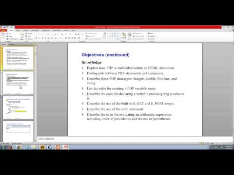 Ch 2 Coding Php Applications Objectivesknowledge
