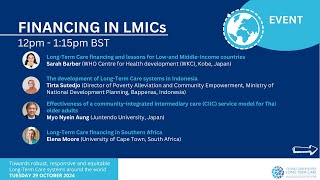 Financing, with a focus on Low and Middle Income Countries webinar | International Day of Care and Support 2024