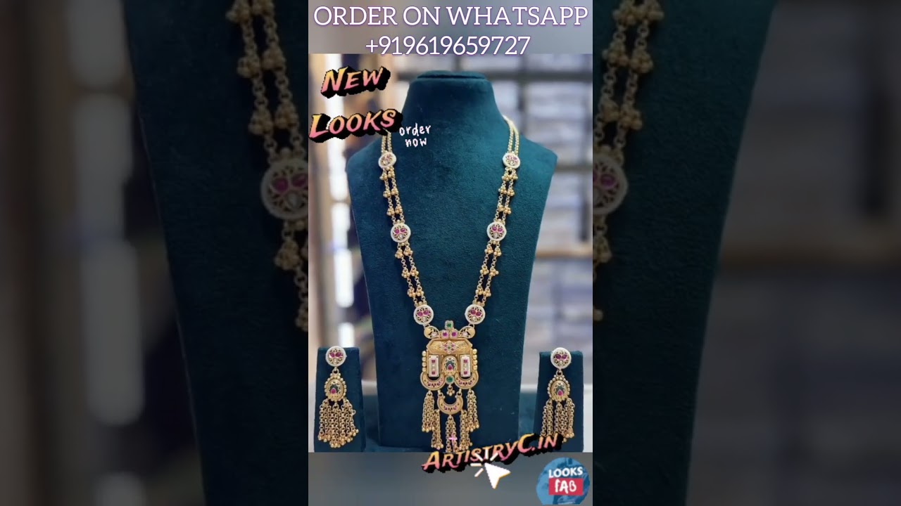 Trending Long Pendant Necklace Sets Rs 2190? Akshara Inspired Bridal Jewellery +919619659727