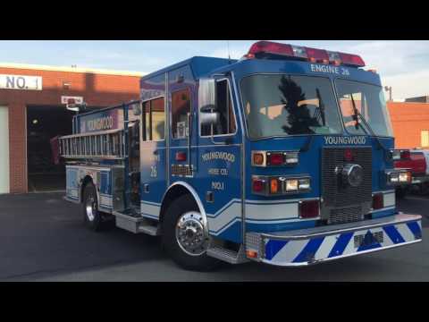 YOUNGWOOD VOLUNTEER FIRE DEPARTMENT CO. 1'S ENGINE 26 RETURNING TO QUARTERS ON 2ND ST. IN YOUNGWOOD.