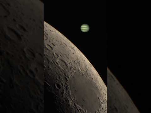 Jupiter and the moon 🌒 through my 6" telescope #shorts #telescope #jupiter