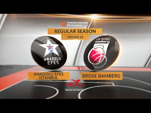 EuroLeague Highlights RS Round 25: Anadolu Efes Istanbul 68-87 Brose Bamberg