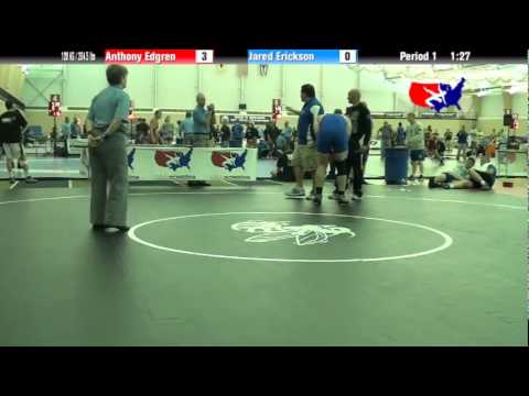 University Nat`ls GR 120 KG / 264.5 lbs: Anthony Edgren vs. Jared Erickson