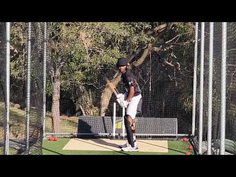 Jeremy Pais batting net session facing 158 km/ hr Bola professional bowling machine