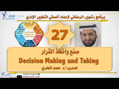 صنع واتخاذ القرار Decision Making and Taking مع د. محمد العامري