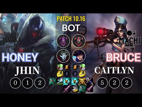 SHG Honey Jhin vs MCX Bruce Caitlyn Bot - KR Patch 10.16
