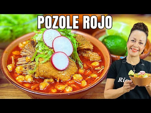 Pozole Rojo Con Puerco Fácil y Sabroso