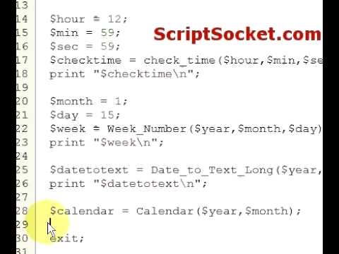 Perl Tutorial 68 - Date::Calc - Date Functions & Calendar