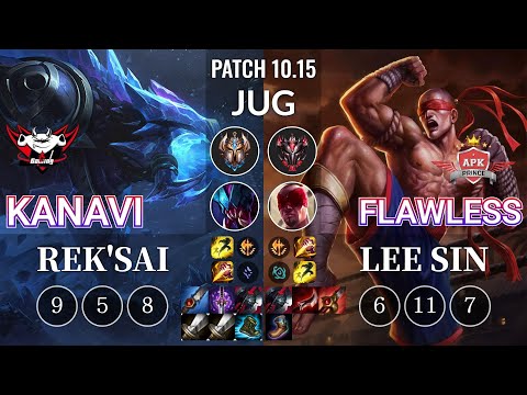 JDG Kanavi Rek'Sai vs APK Flawless Lee Sin Jungle - KR Patch 10.15