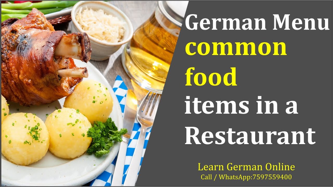 German Menu- common food items in a Restaurant | Learn German Intermediate course - Level B1