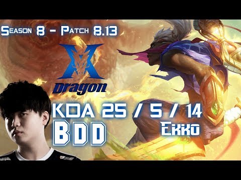 KZ BDD EKKO vs FIORA Mid - Patch 8.13 KR Ranked