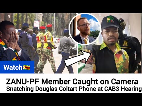 A ZANU-PF member confronting Douglas Coltart at a hearing.