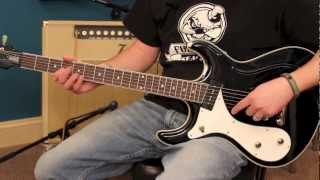 Video thumbnail for Joe Brewer reviews: Eastwood Sidejack left handed baritone guitar by BrewersArcade