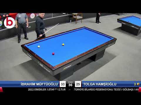 İBRAHİM MÜFTÜOĞLU & TOLGA HAMŞİOĞLU Bilardo Maçı - 2022 ERKEKLER 1.ETAP-12.TUR