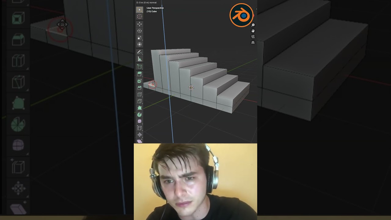 Noob vs Pro artist-Stairs in Blender🔥#viral #blender #tutorial #blendertutorial #3dmodeling