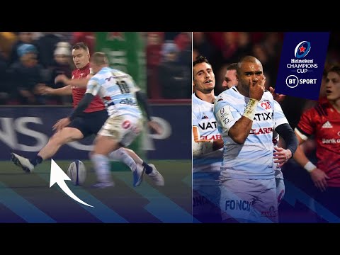 Every angle of Finn Russell's INSANE grubber-kick nutmeg try! | Heineken Champions Cup