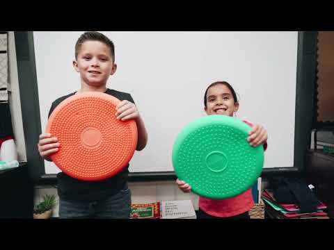 Slide 4 - Bouncyband Wiggle Seat Sensory Chair Cushion, 13" (video)