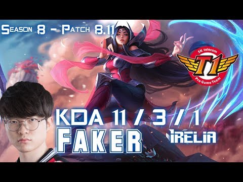 SKT T1 Faker IRELIA vs YASUO Mid - Patch 8.11 KR Ranked