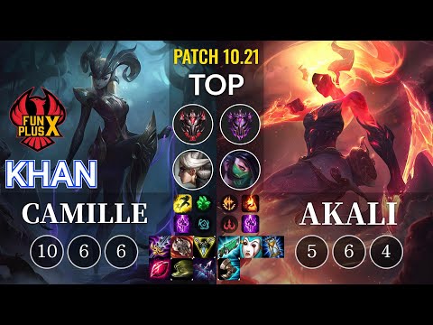 FPX Khan Camille vs Akali Top - KR Patch 10.21