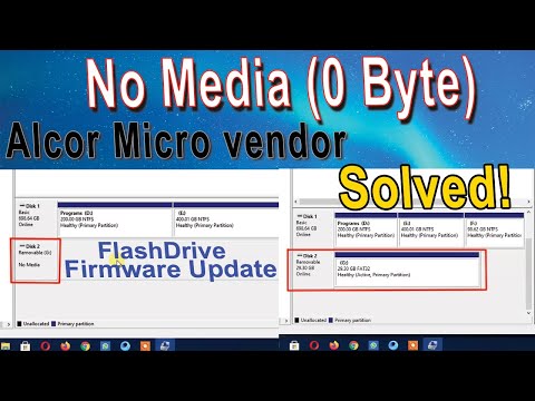 How to Fix Pen/USB Flash Drive no Media 0 byte, Alcor Micro vendor USB