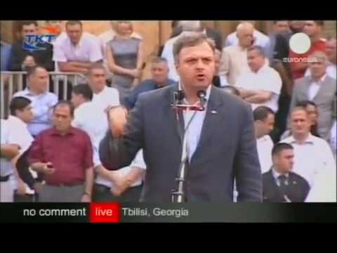 EuroNews. no comments live. Грузия. Тбилиси. 2008.08.12 15.26