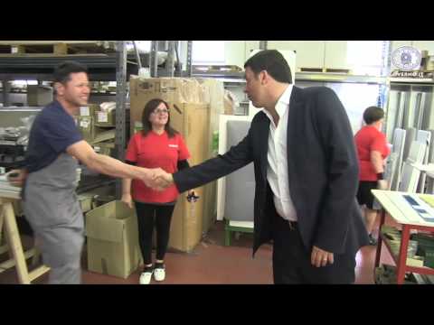 Renzi visita gli stabilimenti Scavolini a Pesaro