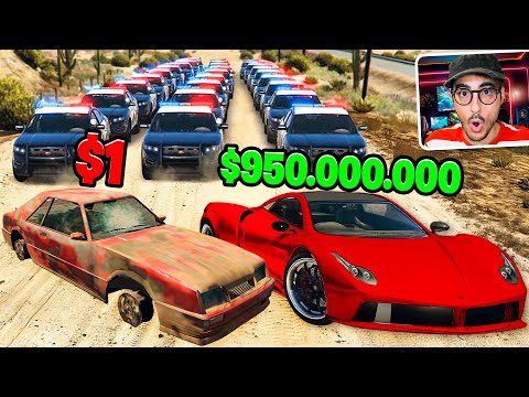 FUGA dalla POLIZIA con AUTO da 1$ VS 999.999.999$! - Gta 5