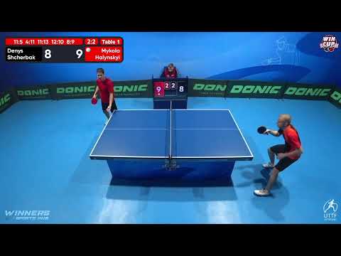 11:30 Denys Shcherbak 2-3 Mykola Halynskyi West 1 WIN CUP 11.12.2022 | TABLE TENNIS WINCUP