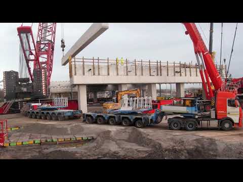 Timelapse - plaatsing liggers bij nieuw station Lansingerland-Zoetermeer